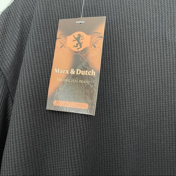 Marx & Dutch Men's Black large oversized Pull-over Long Sleeve Shirt - Picture 6 of 8